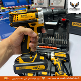 DeWalt 48V Cordless Hammer Drill – 3-in-1 Multifunction Power Tool with Dual Lithium Batteries