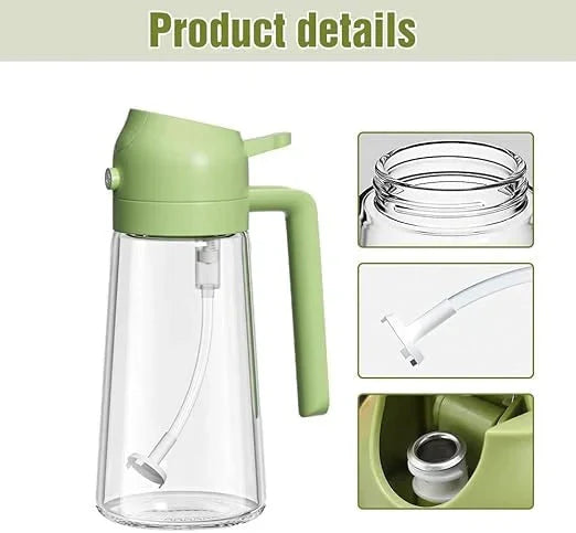 2-in-1 Glass Oil Dispenser & Sprayer – Kitchen Cooking Bottle