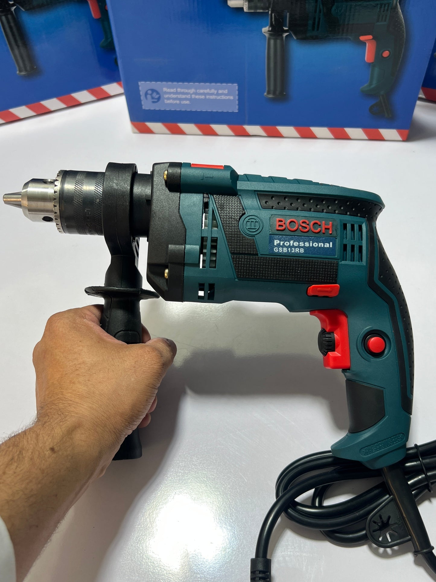 GB016 Professional Heavy Duty Electric Drill – High Performance Power Tool with Side Handle
