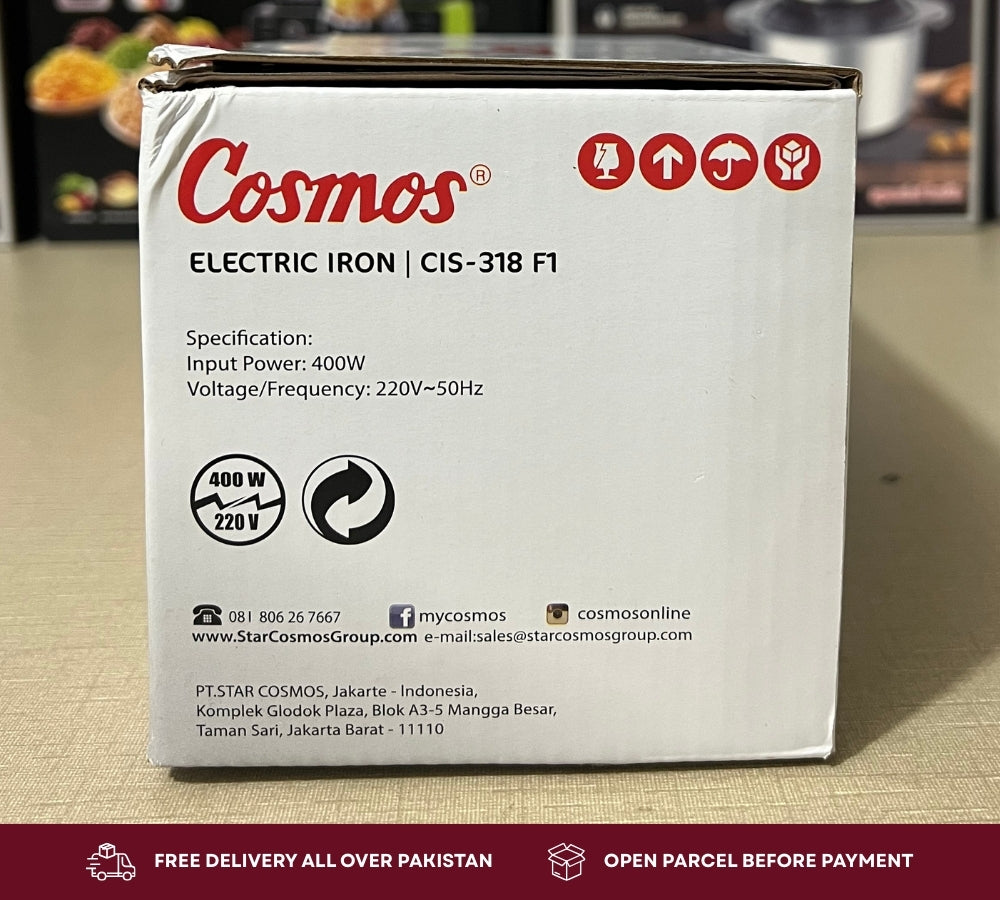 Cosmos Electric Iron CIS-318 F1 – 400W | Ceramic Coated