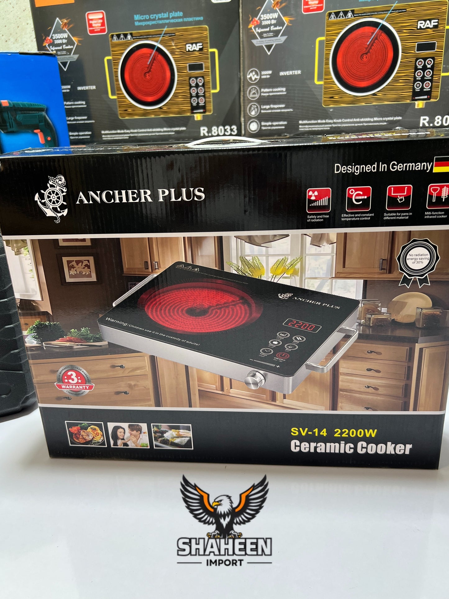 Ancher Plus Infrared Hot Plate – 2200W Electric Stove (German Lot)